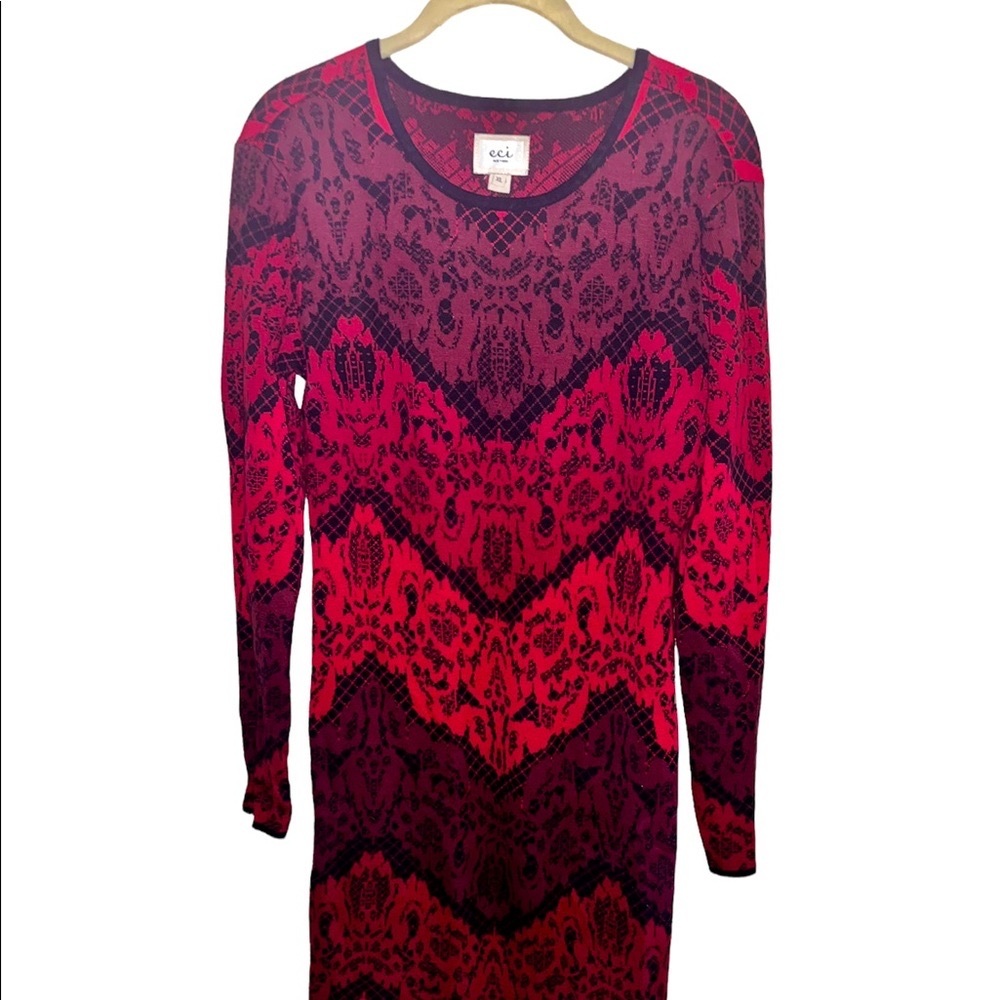 Eco New York- Red and black sweater dress.